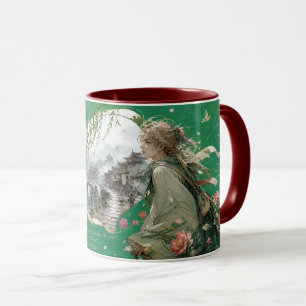 historische Stadt am Fluss. Tasse