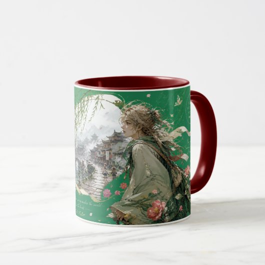historische Stadt am Fluss. Tasse (VorderseiteRechts)
