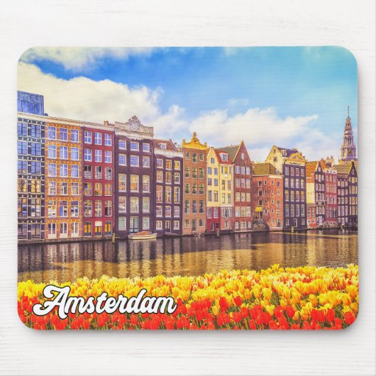 Historische Stadt Amsterdam, Niederlande Mousepad (Vorne)