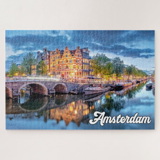 Historische Stadt Amsterdam, Niederlande Puzzle (Horizontal)