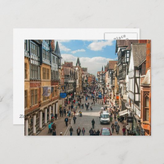 Historische Stadt Chester England Vereinigtes Köni Postkarte (Vorne/Hinten)
