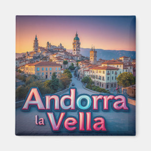 Historische Stadtansicht von Andorra la Vella bei Magnet