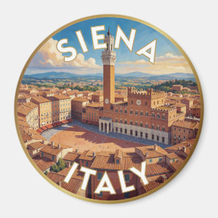 Historische Stadtansicht von Siena, Italien 🧱 Magnet