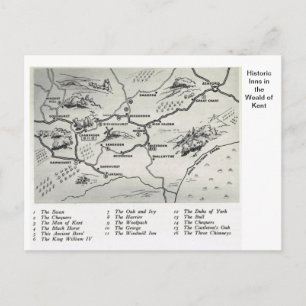 Historische Stätten im Grünen von Kent Postkarte