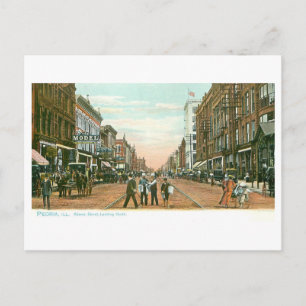 Historische Straßansicht von Peoria, Illinois Postkarte
