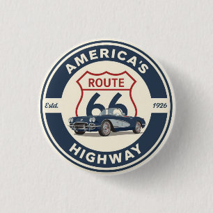 Historische Straße Route 66 Klassische Autogeschen Button
