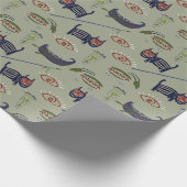 Historische Symbole Abstraktes Muster Geschenkpapier (Ecke)