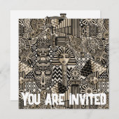 Historische Symbole Tattoo-Style Einladung (Vorne/Hinten)