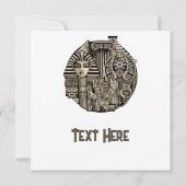 Historische Symbole Tattoo-Style Einladung (Rückseite)