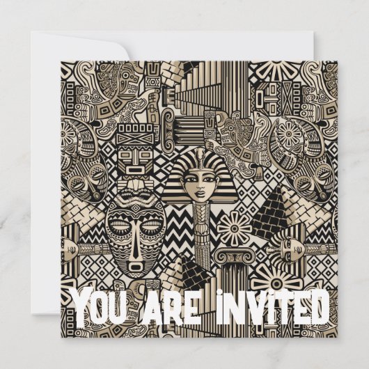 Historische Symbole Tattoo-Style Einladung (Vorderseite)