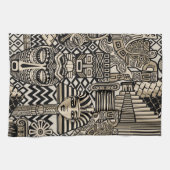 Historische Symbole Tattoo-Style Geschirrtuch (Horizontal)