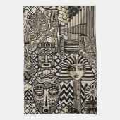 Historische Symbole Tattoo-Style Geschirrtuch (Vertikal)