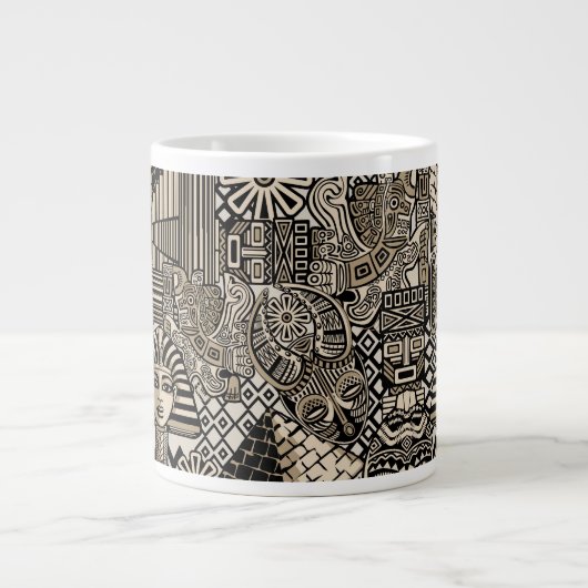 Historische Symbole Tattoo-Style Jumbo-Tasse (Vorderseite)