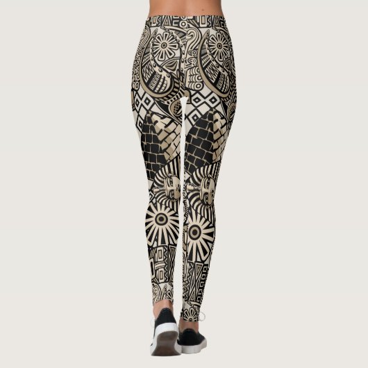 Historische Symbole Tattoo-Style Leggings (Rückseite)