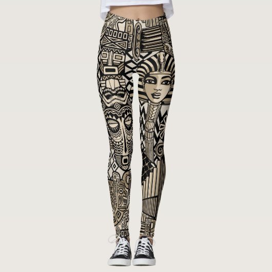Historische Symbole Tattoo-Style Leggings (Vorderseite)