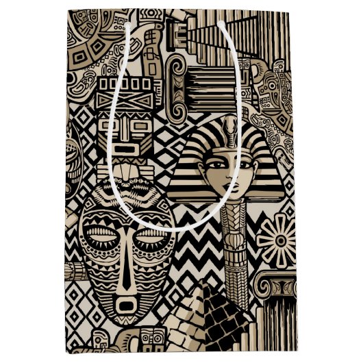 Historische Symbole Tattoo-Style Mittlere Geschenktüte (Vorderseite)