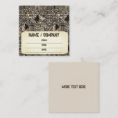 Historische Symbole Tattoo-Style Quadratische Visitenkarte (Vorne/Hinten)