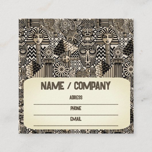 Historische Symbole Tattoo-Style Quadratische Visitenkarte (Vorderseite)