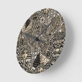 Historische Symbole Tattoo-Style Runde Wanduhr (Winkel)