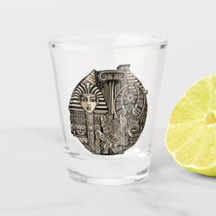 Historische Symbole Tattoo-Style Schnapsglas