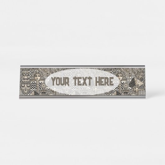 Historische Symbole Tattoo-Style Schreibtischnamensplakette (Vorderseite )