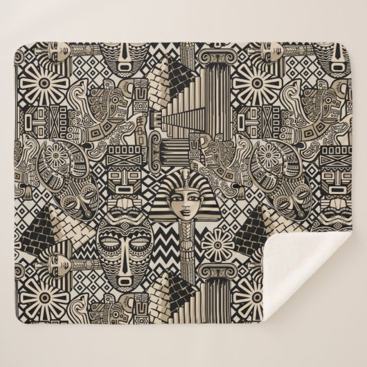 Historische Symbole Tattoo-Style Sherpadecke (Vorderseite (Horizontal))