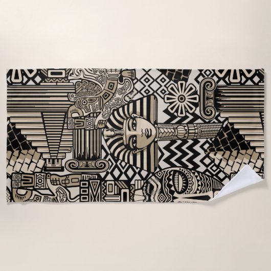 Historische Symbole Tattoo-Style Strandtuch (Vorderseite)