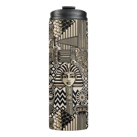 Historische Symbole Tattoo-Style Thermosbecher (Vorderseite)