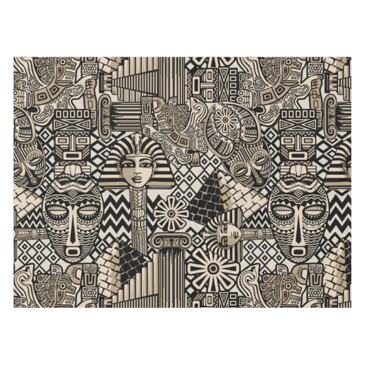 Historische Symbole Tattoo-Style Tischdecke (Vorderseite (Horizontal))