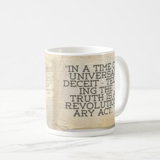 Historische Tasse Georges Orwell (VorderseiteRechts)