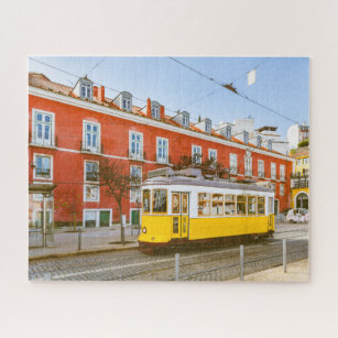 Historische Tram Gebäude Lissabon Portugal Reisen Puzzle