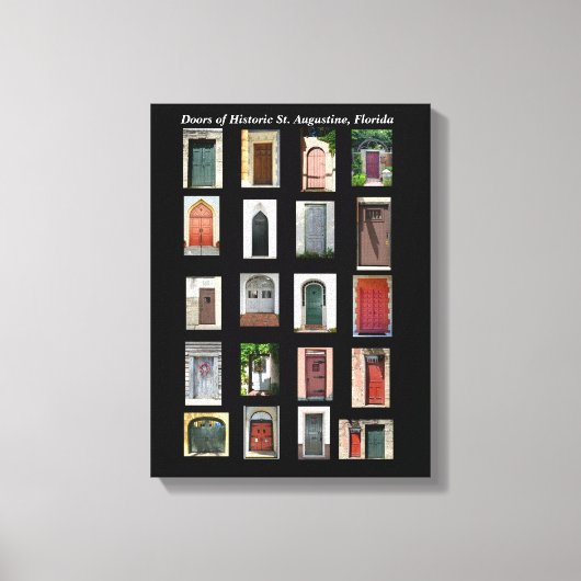 Historische Türen von St. Augustine, Florida Leinwanddruck (Vorderseite)