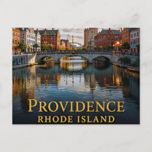 Historische Uferpromenade und Kunst in Providence Postkarte