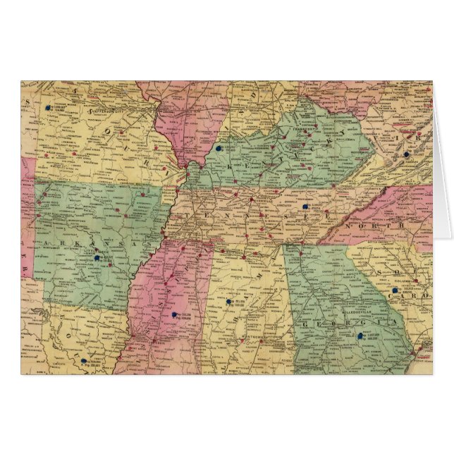 Historische und militärische Karte der USA (Vorderseite (Horizontal))