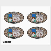 Historische US-Route 66 Parks Arizona Ovaler Aufkleber (Blatt)