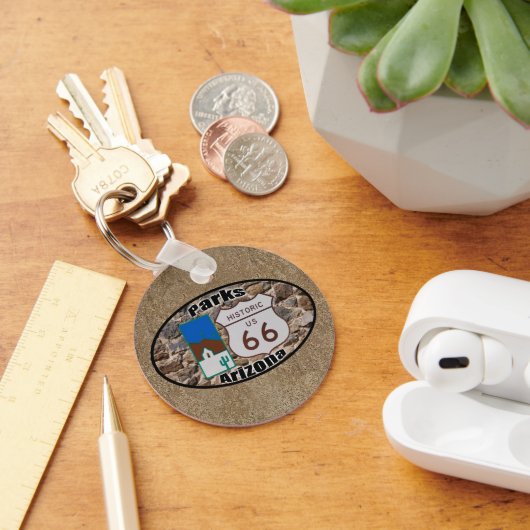Historische US-Route 66~Parks, Arizona Schlüsselanhänger (Schreibtisch)