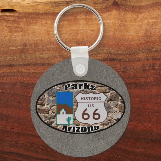 Historische US-Route 66~Parks, Arizona Schlüsselanhänger (Vorderseite)