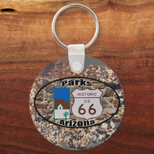 Historische US-Route 66~Parks, Arizona Schlüsselanhänger (Vorderseite)