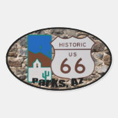 Historische US-Route 66 Parks Arizona Ver. 2 Ovaler Aufkleber (Vorderseite)