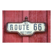 Historische US-Route 66 Schild auf Rot (Vorne)