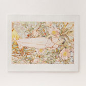 Historische Vintage Blume Nouveau Fairy Puzzle (Horizontal)