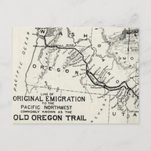Historische Vintage-Karte des Oregon Trail Postkarte