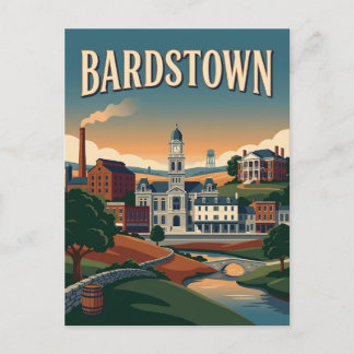 Historische Vintage-Plakat von Bardstown Kentucky Postkarte