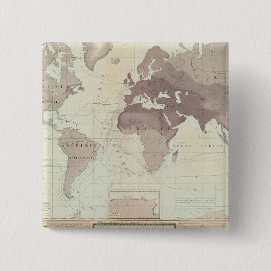 Historische Weltkarte Button (Vorderseite)
