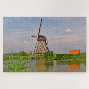Historische Windmühlen Kinderdijk Holland. Puzzle