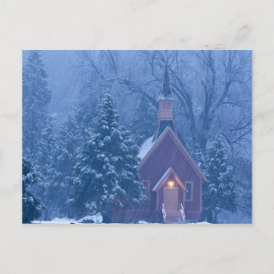 Historische Yosemite Valley Chapel bei starkem Postkarte