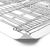 Historische Zuhause-Zeile Zeichnete Kunstdrucken Poster (Ecke)