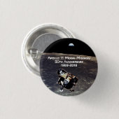 Historischer Apollo 11 Moon Mission 50 Jahre Jubil Button (Vorne & Hinten)