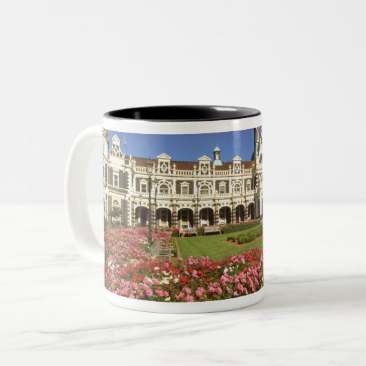 Historischer Bahnhof, Dunedin, Neuseeland Zweifarbige Tasse (Vorderseite Links)