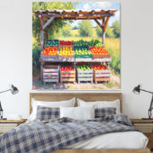 Historischer Bauernstand mit Obst und Gemüse Leinwanddruck (Insitu (Schlafzimmer))